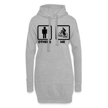 Lustiger Mountainbiker - Hoodie-Kleid - Grau meliert - Vorne