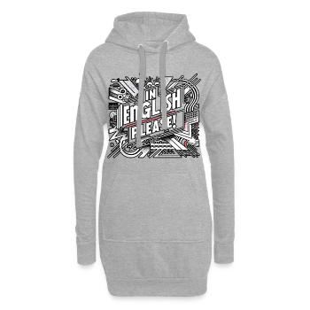 En anglais s’il vous plaît ! 16 - Sweat-shirt à capuche long Femme - gris chiné - Devant