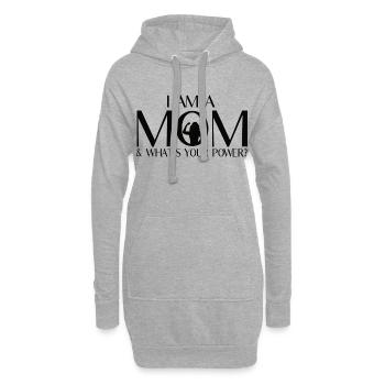 Ich bin eine Mutter – Was ist deine Superkraft? - Hoodie-Kleid - Grau meliert - Vorne