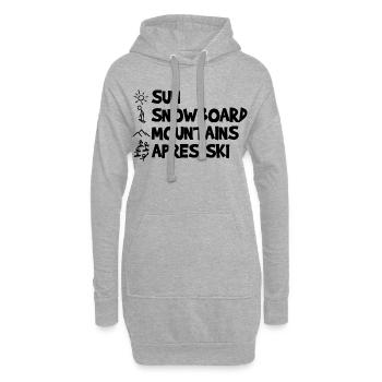 Sonne Snowboard Berge Apres Ski - Hoodie-Kleid - Grau meliert - Vorne