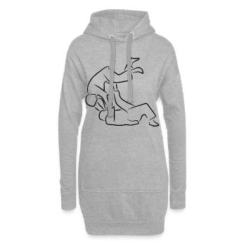 Judo - Hoodie-Kleid - Grau meliert - Vorne