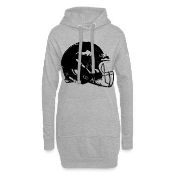 Casque de football Sketch - Sweat-shirt à capuche long Femme - gris chiné - Devant