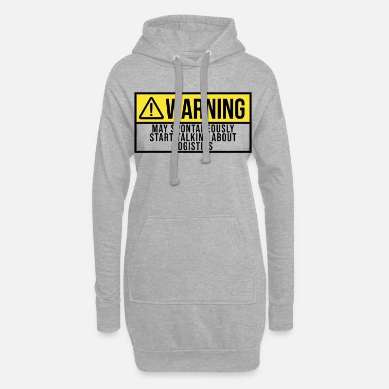 Logistik - Hoodie-Kleid - Grau meliert