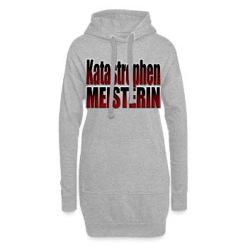 Katastrophen Meisterin - Hoodie-Kleid - Grau meliert - Vorne