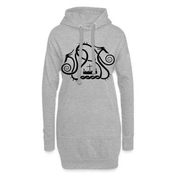 Sea serpents - Hoodie-Kleid - Grau meliert - Vorne