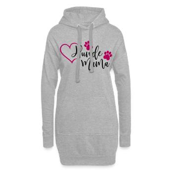 Hund Hunde Mama - Hoodie-Kleid - Grau meliert - Vorne