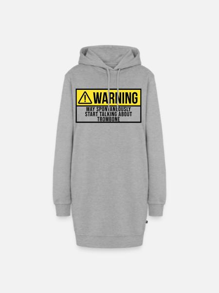 Posaune, Posaune, Posaune - Hoodie-Kleid - Grau meliert