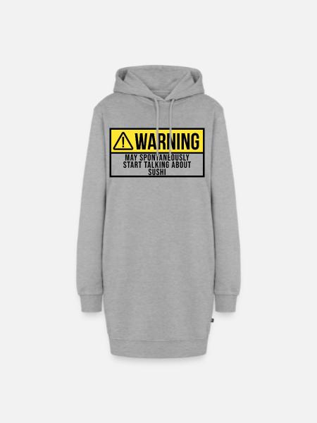Sushi Sushi Sushi - Hoodie-Kleid - Grau meliert