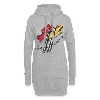 Graphique des baguettes - Sweat-shirt à capuche long Femme - gris chiné - Devant