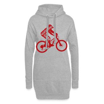 Mountainbike Motivation - Hoodie-Kleid - Grau meliert - Vorne