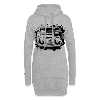 Musique hip-hop - Sweat-shirt à capuche long Femme - gris chiné - Devant