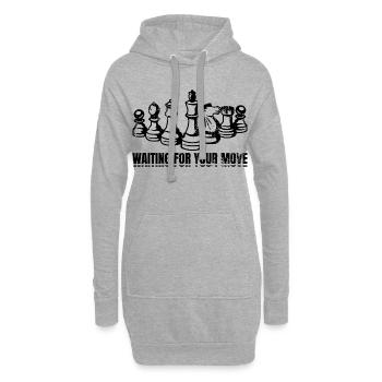 Chess Player Saying - Hoodie Dress - heather grey - Front