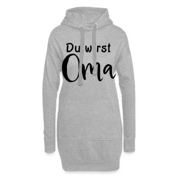 Du wirst Oma - Hoodie-Kleid - Grau meliert - Vorne