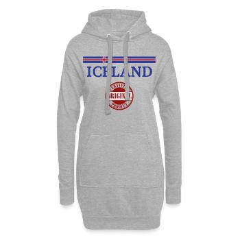 Drapeau de l’Islande, fierté islandaise - Sweat-shirt à capuche long Femme - gris chiné - Devant