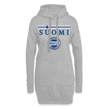 Flagge von Finnland, finnischer Stolz - Hoodie-Kleid - Grau meliert - Vorne