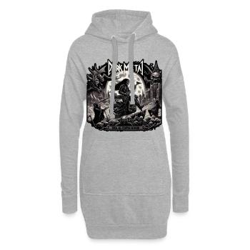 Motorradskelette aus dunklem Metall - Hoodie-Kleid - Grau meliert - Vorne