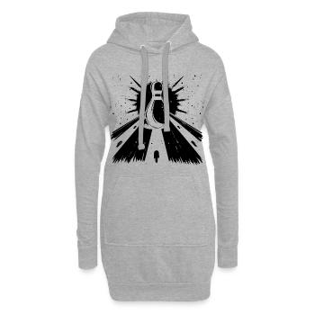 Bowling Pin Grafik - Hoodie-Kleid - Grau meliert - Vorne