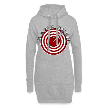 partie sur la mitaine Pfeil dans Herz Zielscheibe - Sweat-shirt à capuche long Femme - gris chiné - Devant