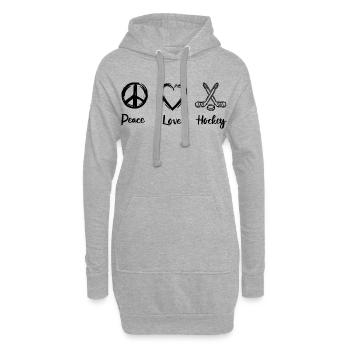 Eishockey Liebe - Hoodie-Kleid - Grau meliert - Vorne