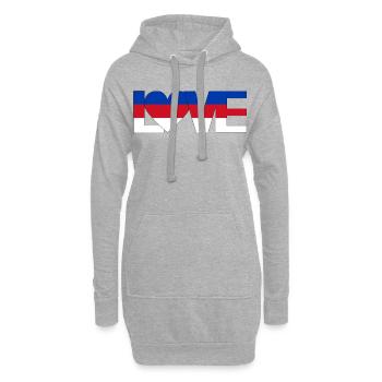 amour Sorbes Lusatie Haute-Lusace Maison avec cœur - Sweat-shirt à capuche long Femme - gris chiné - Devant