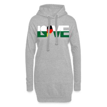 cœur d’amour Saxe Allemagne pays d’origine - Sweat-shirt à capuche long Femme - gris chiné - Devant