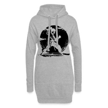 Karate Mädchen Skizze - Hoodie-Kleid - Grau meliert - Vorne