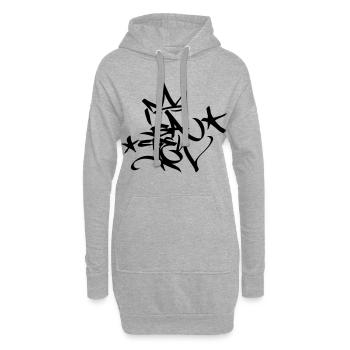 Graffiti Tag JGA Crew King 02 1C - Hoodie-Kleid - Grau meliert - Vorne