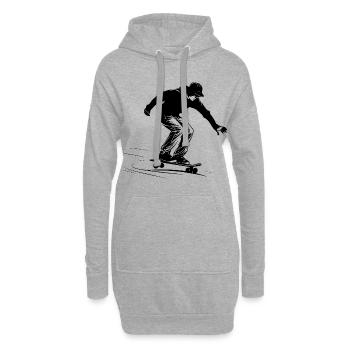 Skateboard Garçon Graphique - Sweat-shirt à capuche long Femme - gris chiné - Devant