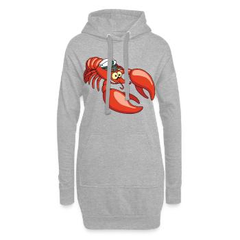 Capitaine homard - Sweat-shirt à capuche long Femme - gris chiné - Devant