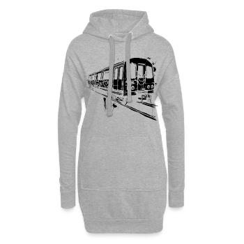 Graphique ferroviaire - Sweat-shirt à capuche long Femme - gris chiné - Devant