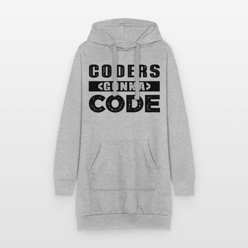 Codeurs qui passent au code Sweat-shirt à capuche long Femme