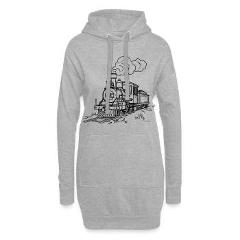 Dessin ferroviaire - Sweat-shirt à capuche long Femme - gris chiné - Devant
