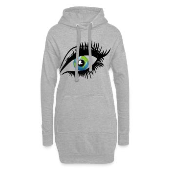 Un autre regard sur le monde - Sweat-shirt à capuche long Femme - gris chiné - Devant