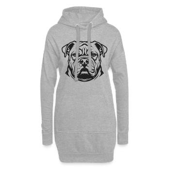 Olde English Bulldogge - Hoodie-Kleid - Grau meliert - Vorne