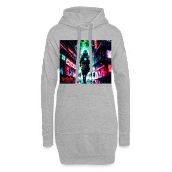 Ville Apocalyptique - Sweat-shirt à capuche long Femme - gris chiné - Devant