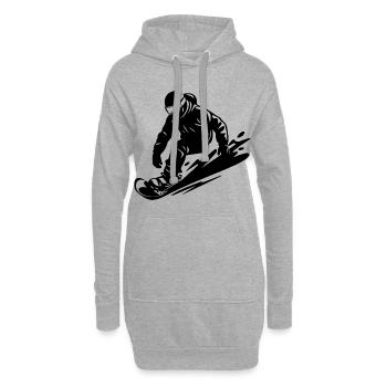 Snowboarder - Hoodie-Kleid - Grau meliert - Vorne