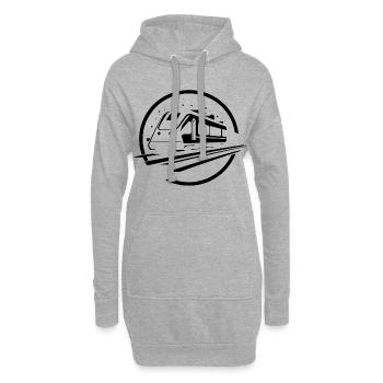 Train - Sweat-shirt à capuche long Femme - gris chiné - Devant