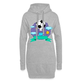 Football Montgolfière Nom Tag Violet - Sweat-shirt à capuche long Femme - gris chiné - Devant