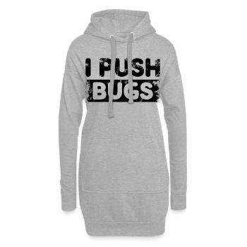 Je pousse les bugs - Sweat-shirt à capuche long Femme - gris chiné - Devant
