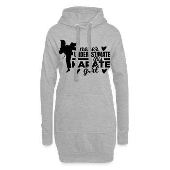 Never Underestimate This Karate Girl - Hoodie-Kleid - Grau meliert - Vorne