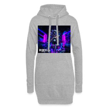graffiti punk anime - Hoodie-Kleid - Grau meliert - Vorne