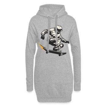 Skateboarder - Hoodie-Kleid - Grau meliert - Vorne