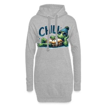 Chill Toad Turtle Cool Chill Gift - Hoodie Dress - heather grey - Front