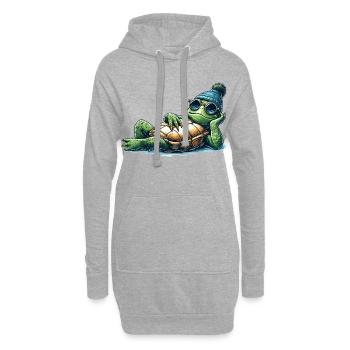 Chill Toad Turtle Cool Chill Gift - Hoodie Dress - heather grey - Front