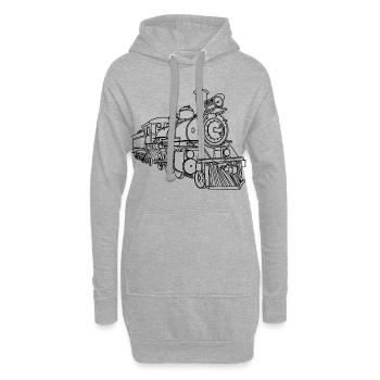 Croquis de ligne de chemin de fer - Sweat-shirt à capuche long Femme - gris chiné - Devant