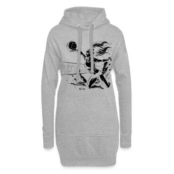 Joueur de volley-ball - Sweat-shirt à capuche long Femme - gris chiné - Devant