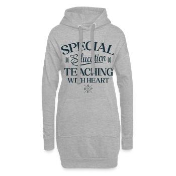 Special Education -Teaching With Heart - Hoodie-Kleid - Grau meliert - Vorne