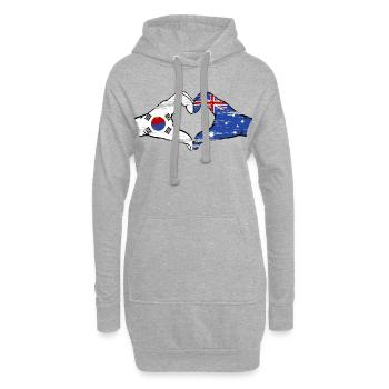 Südkorea Australien Hände Herzform used - Hoodie-Kleid - Grau meliert - Vorne
