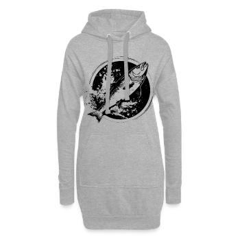 Poisson - Sweat-shirt à capuche long Femme - gris chiné - Devant