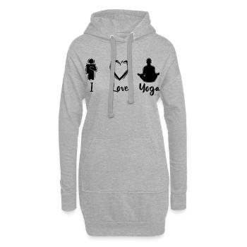 Yoga Amour - Sweat-shirt à capuche long Femme - gris chiné - Devant